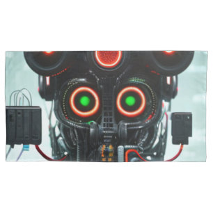 Robot 3 gray king pillowcase