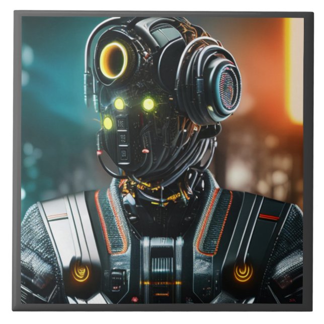 Robot 3 large ceramic tile (Front)