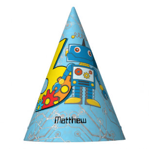 Robot 3rd Birthday Party Hat