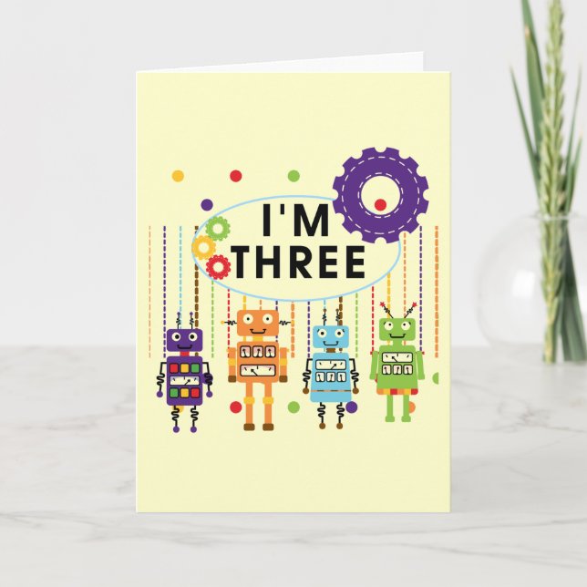 Robot 3rd Birthday T shirts and Gifts Card (Front)
