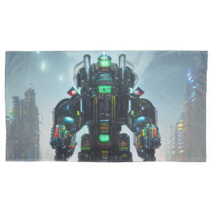 Robot 4 grey king pillowcase