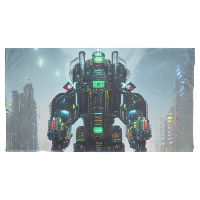 Robot 4 grey king pillowcase (Front)