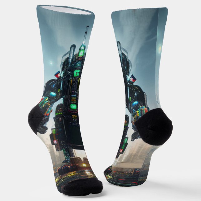 Robot 4 premium socks (Angled)