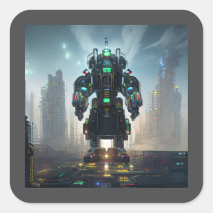 Robot 4 square stickers
