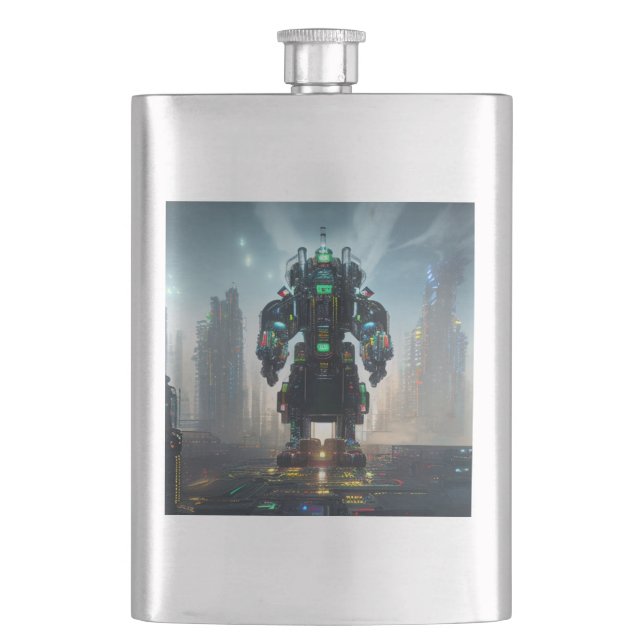 Robot 4 stainless steel flask (Front)