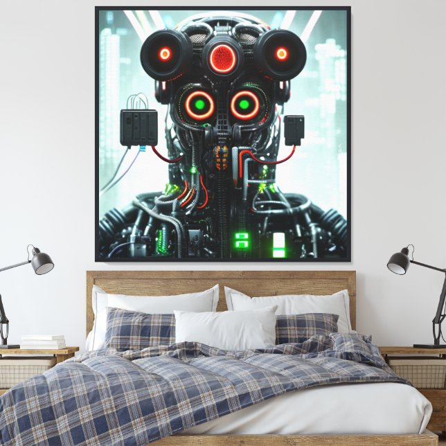 Robot 5 canvas print (Insitu (Bedroom))