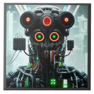 Robot 5 large ceramic tile