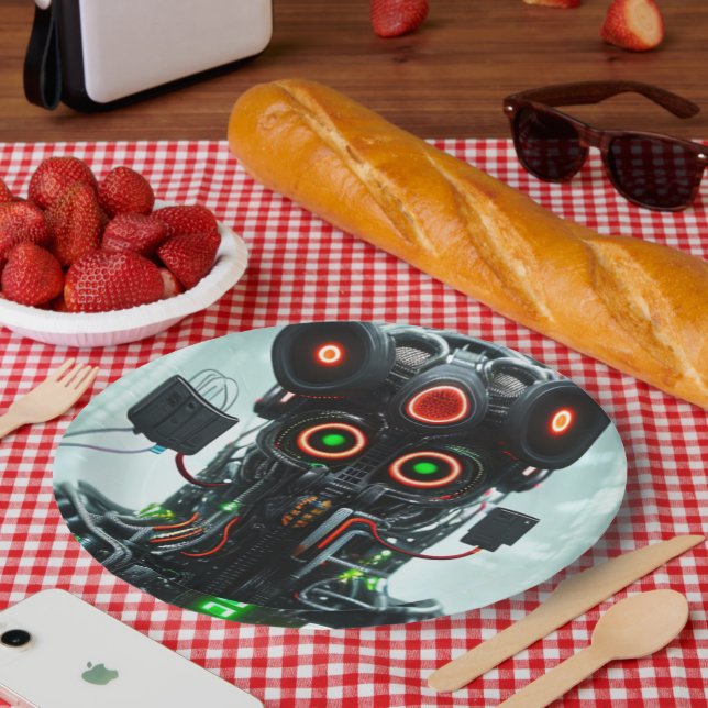 Robot 5 large paper plates (Picnic)