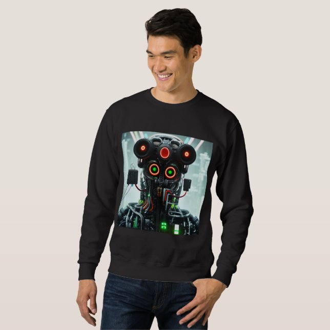  Robot 5 men black sweatshirt (Front Full)