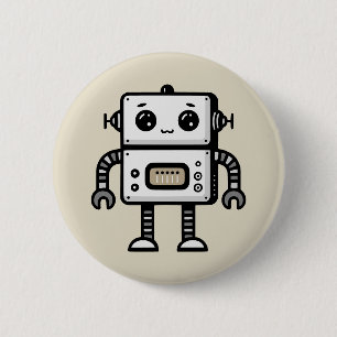 Robot 6 Cm Round Badge