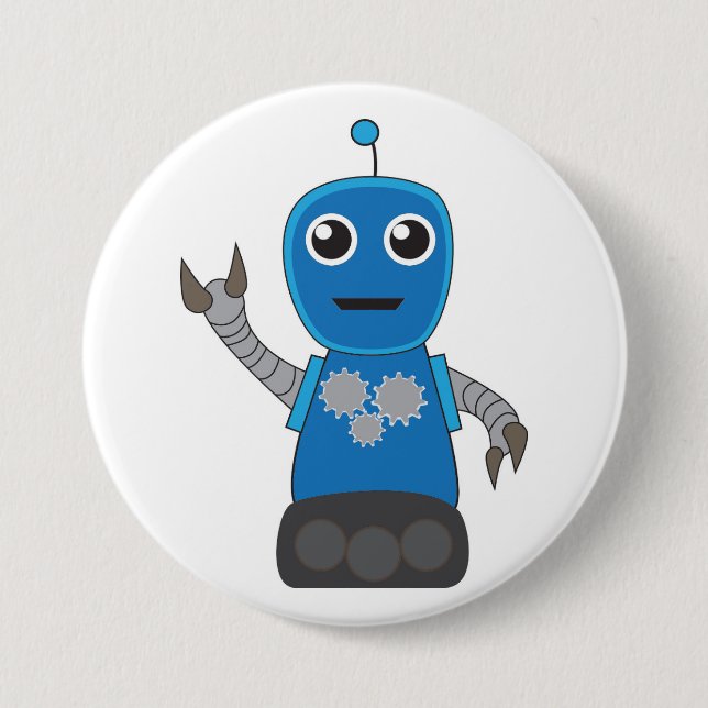 Robot 7.5 Cm Round Badge (Front)