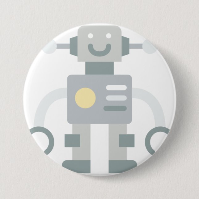 robot 7.5 cm round badge (Front)