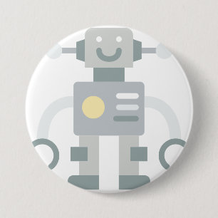 robot 7.5 cm round badge