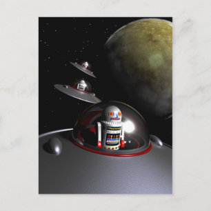 ROBOT - 7 Saucers Postcard