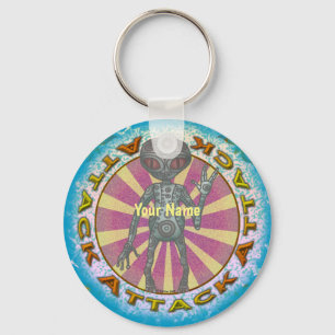 Robot Alien Attack Keychain