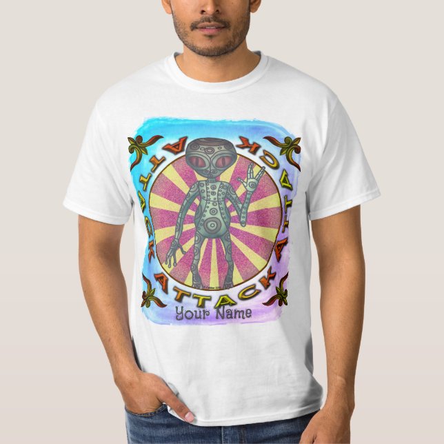 Robot Alien Attack T-Shirt (Front)