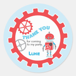 Robot Baby Shower Favour Sticker
