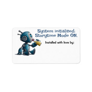 Robot Baby Shower Storytime Mode ON Book Labels