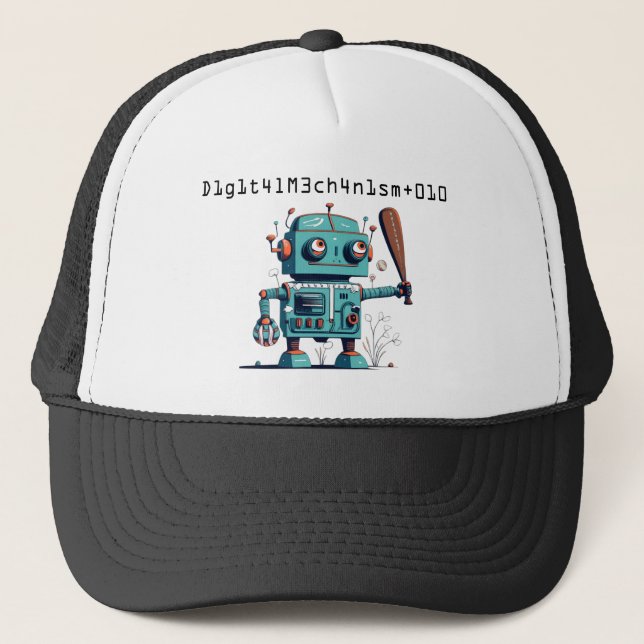 robot baseball wiving Trucker Hat (Front)