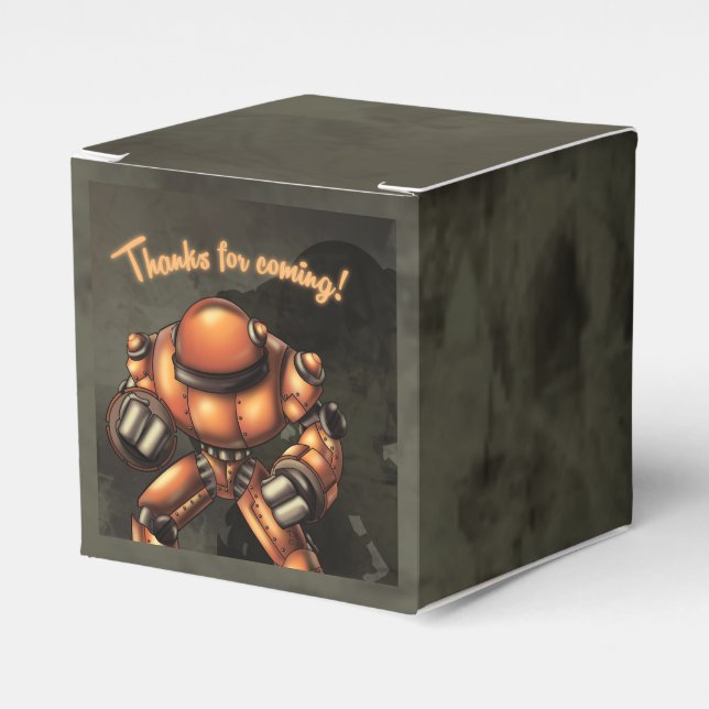 Robot Birthday Favour Box (Front Side)