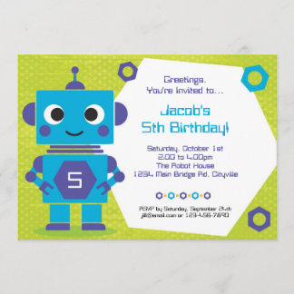Robot Birthday Invitation