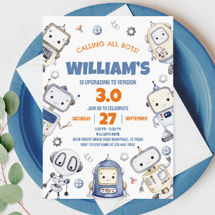Robot Birthday Invitation