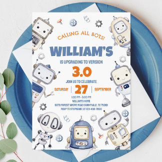 Robot Birthday Invitation