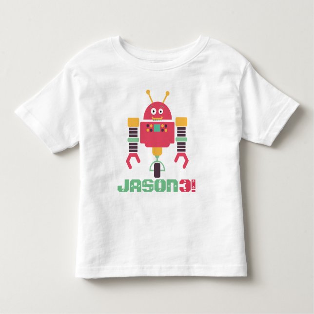 Robot Birthday Toddler T-Shirt (Front)