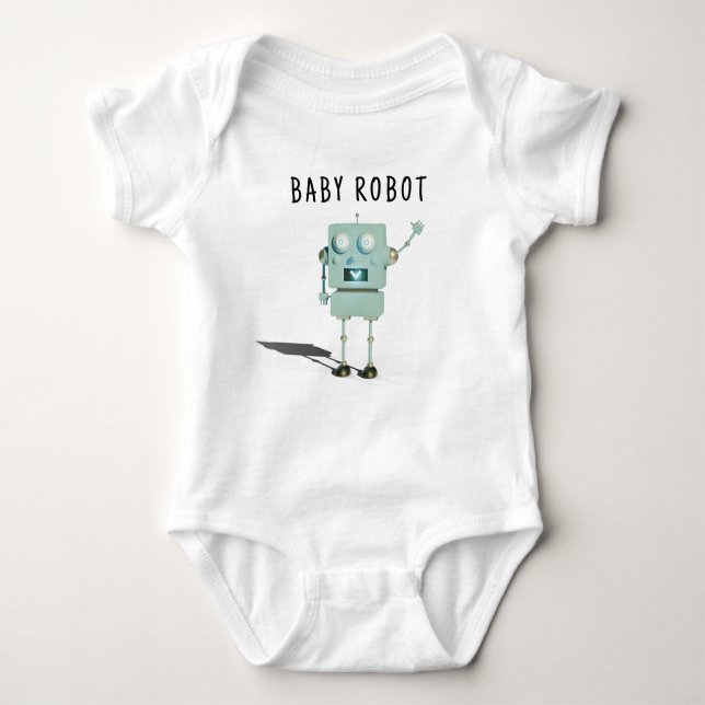 Robot boy Baby Shower  Baby Bodysuit (Front)