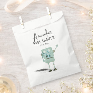 Robot boy Baby Shower Favour Bag