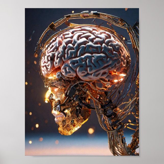Robot Brain Artificial Intelligence Poster (Front)