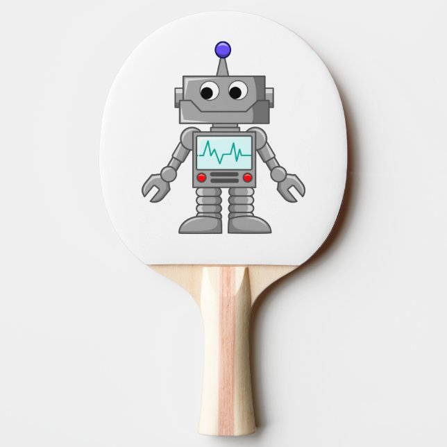 Robot cartoon ping pong paddle (Back)