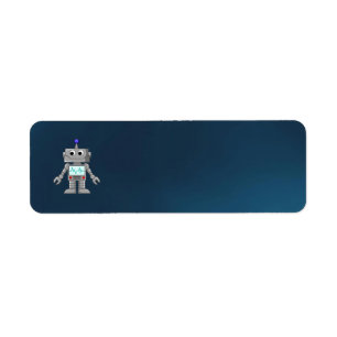 robot cartoon return address label