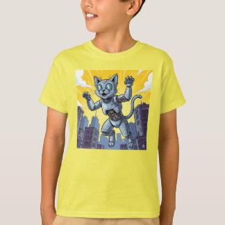Robot cat running amok in the city! T-Shirt