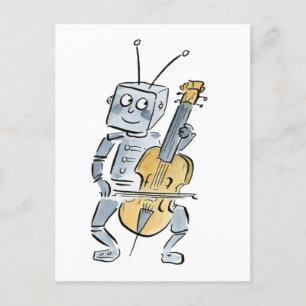 Robot Cello Postcard