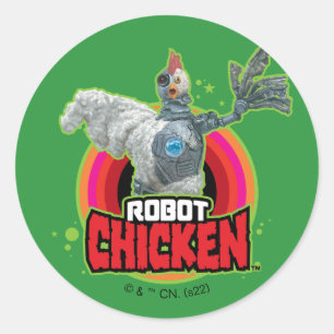 Robot Chicken Character Logo Classic Round Sticker