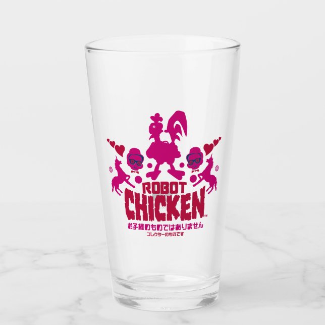 Robot Chicken Nerd Unicorn Graphic Glass (Front)
