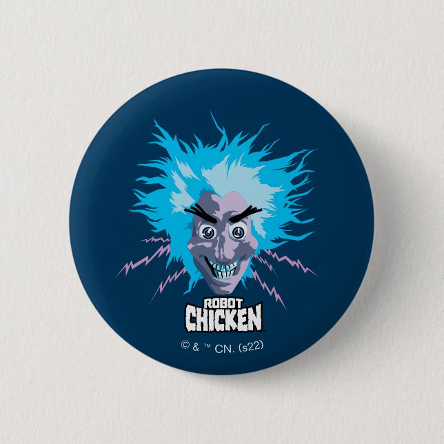 Robot Chicken Scientist Head Graphic 6 Cm Round Badge (Front)