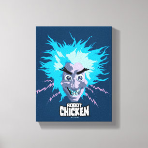 Robot Chicken Scientist Head Graphic Canvas Print