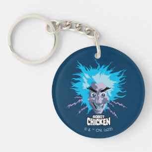 Robot Chicken Scientist Head Graphic Key Ring