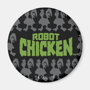 Robot Chicken Silhouette Pattern Magnet