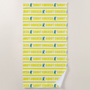 Robot Chicken Stripe Pattern Beach Towel