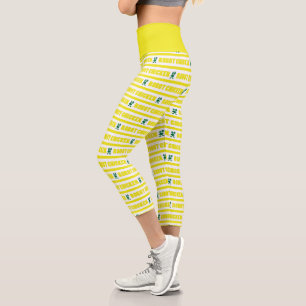 Robot Chicken Stripe Pattern Capri Leggings