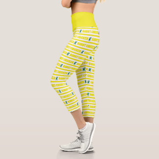 Robot Chicken Stripe Pattern Capri Leggings