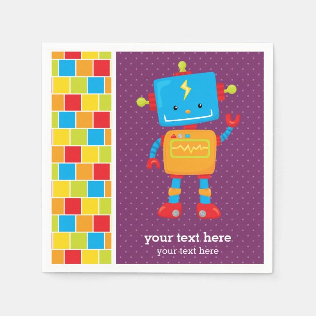 Robot * choose background colour napkin (Front)