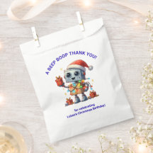 Robot Christmas Birthday Favour Bag / Editable