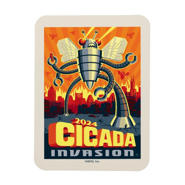 Robot Cicada Magnet (Vertical)