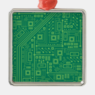 Robot Circuit Board Metal Ornament