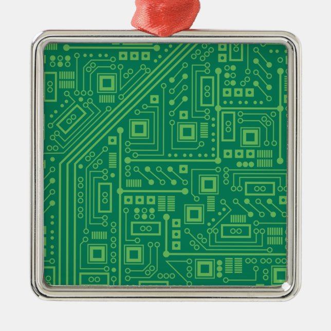 Robot Circuit Board Metal Ornament (Front)
