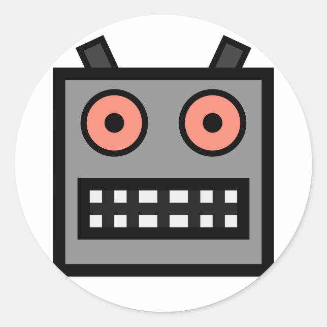 ROBOT CLASSIC ROUND STICKER (Front)